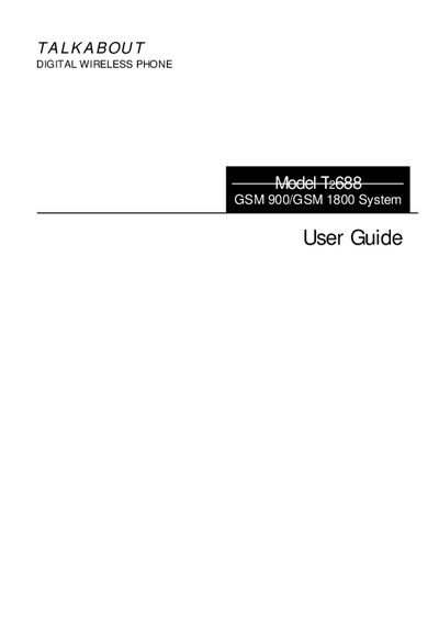Motorola T688 User Guide - cover page