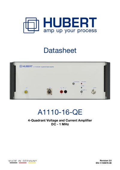 Dr. Hubert A1110-16-QE 4-Quadrant Voltage and Current Amplifier Datasheet