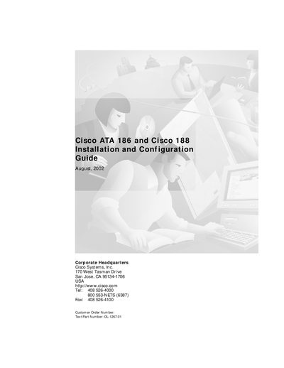 Cisco ATA 186 and ATA 188 Installation and Configuration Guide - cover page