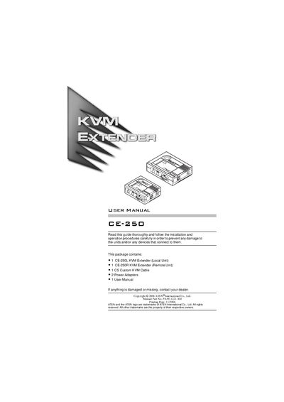 ATEN CE-250 User Manual - cover page