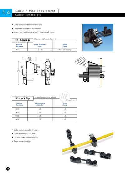 HellermannTyton Cable Restraints Product Leaflet - cover page