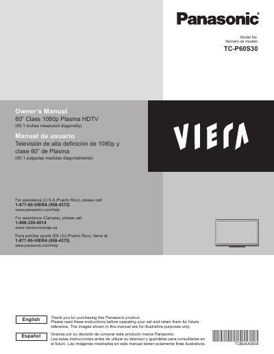 Panasonic TC-P60S30-SPA user manual