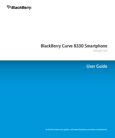 BlackBerry Curve 8330 Smartphone User Guide - cover page