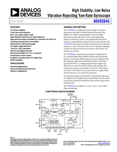 Analog Devices ADXRS646 Product Handbook - cover page