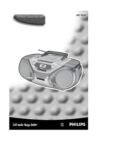 Philips AZ1030 CD Radio Cassette Recorder User Manual - cover page