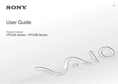 Sony VPCSA/VPCSB Series User Manual - cover page