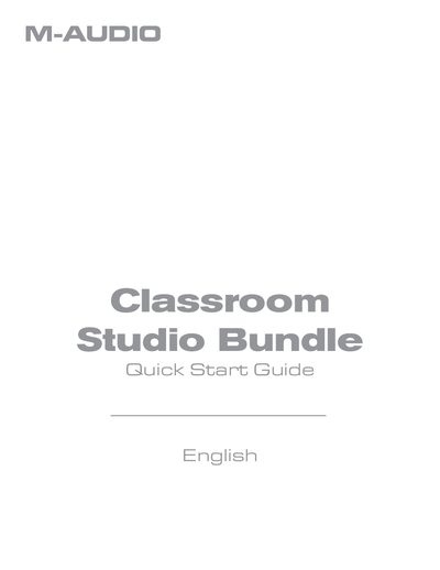 M-Audio Classroom Studio Bundle Quick Start Guide - cover page