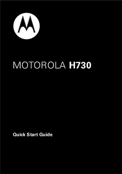 Motorola H730 Headset Quick Start Guide - cover page