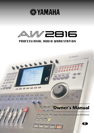 Yamaha AW2816 MIDI Setup and Plug-in Page Guide - cover page