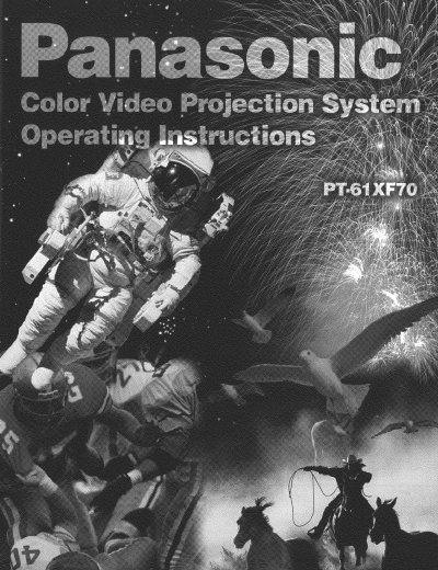 Panasonic PT-61XF70 Television User Manual - cover page
