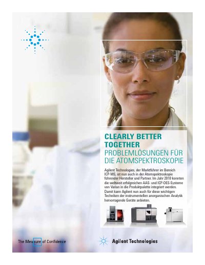 Agilent Atomic Spectroscopy Portfolio Brochure - cover page