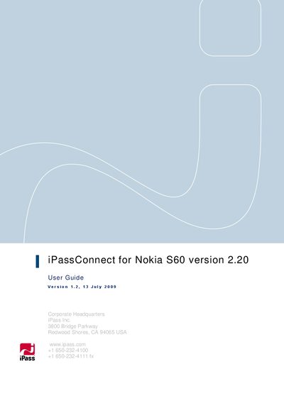 iPass iPassConnect for Nokia S60 User Guide - cover page