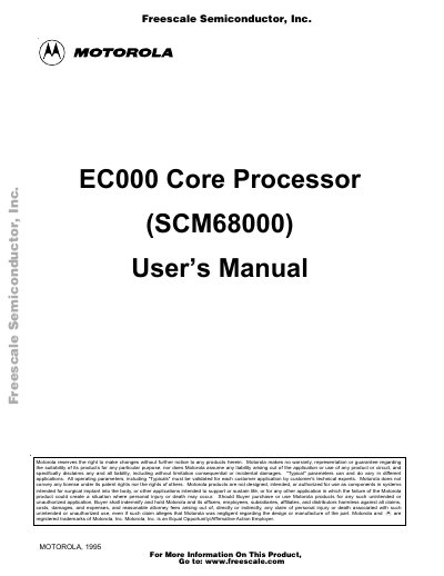 Motorola EC000 (SCM68000) User Manual - cover page