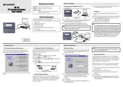 Sharp TM-20 PC Interface Operation Manual