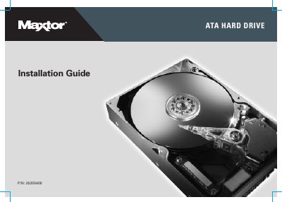 Maxtor ATA Hard Drive Installation Guide P/N: 20255400 - cover page
