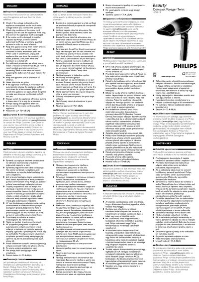 Philips HP4819 Compact Voyager Twist Hair Dryer User Manual - cover page