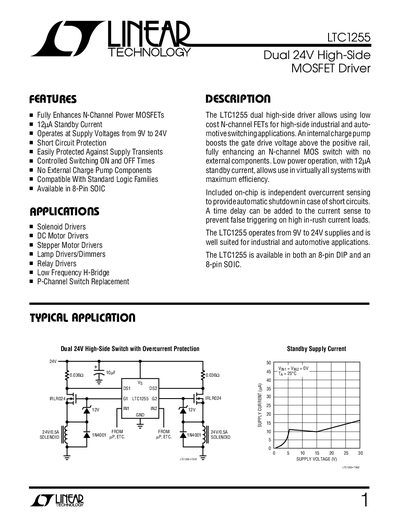 Linear Technology LTC1255 Datasheet - cover page
