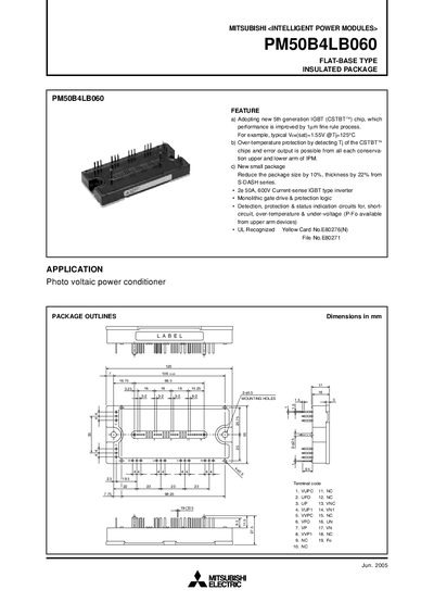 Mitsubishi Electric PM50B4LB060 User Manual - cover page