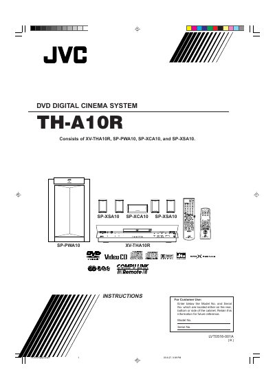 JVC TH-A10R DVD Digital Cinema System User Manual - cover page