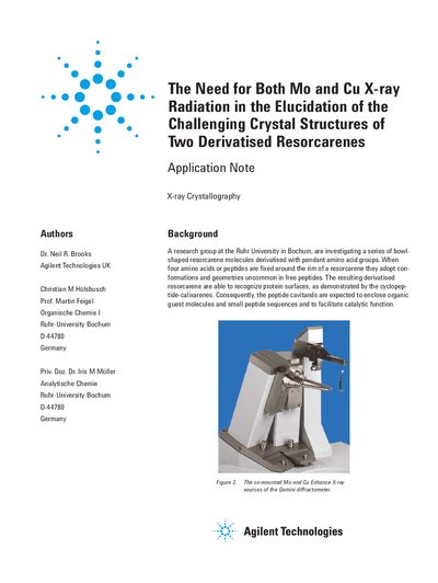 Agilent Gemini R X-ray Crystallography Application Note - cover page