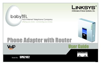Linksys SPA2102 Phone Adapter with Router User Guide - cover page