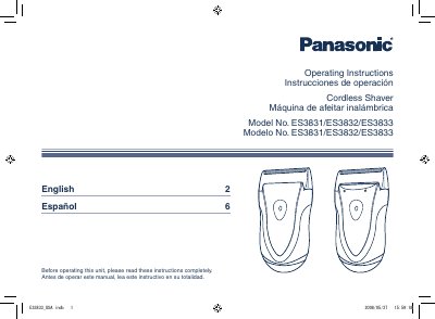 Panasonic ES3831-MUL Manual - cover page
