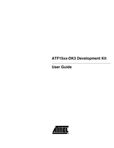 Atmel ATF15xx-DK3 Development Kit User Guide - cover page