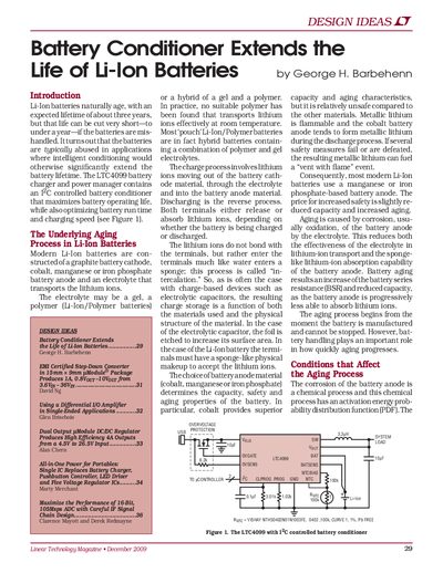 Linear Technology Magazine December 2009 Articles on LTC4099 and LTC2262 - cover page