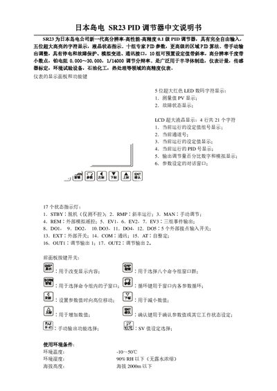 Shimaden SR23 PID Controller User Manual
