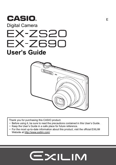 CASIO EX-ZS20/EX-Z690 Manual