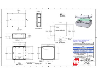 Hammond 1554R Box Inside Enclosure Product Leaflet - cover page