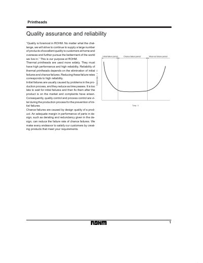 ROHM Thermal Printhead Quality Assurance and Reliability Manual - cover page