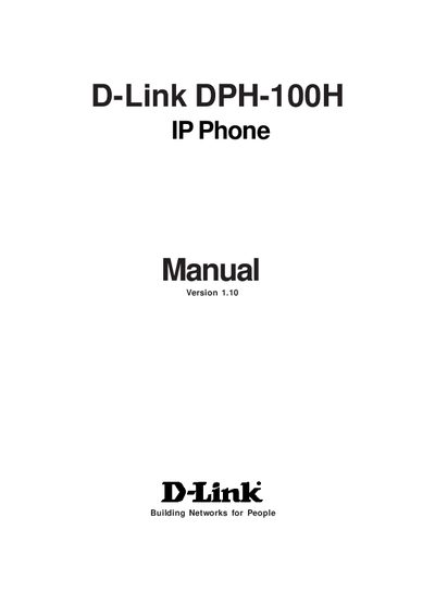 D-Link DPH-100H IP Phone User Manual - cover page
