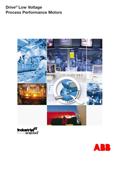 ABB DriveIT Low Voltage Process Performance Motors Product Catalog - cover page