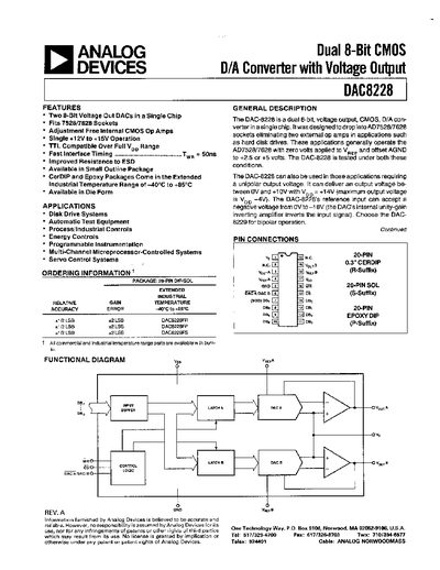 Analog Devices DAC8228 Product Handbook - cover page
