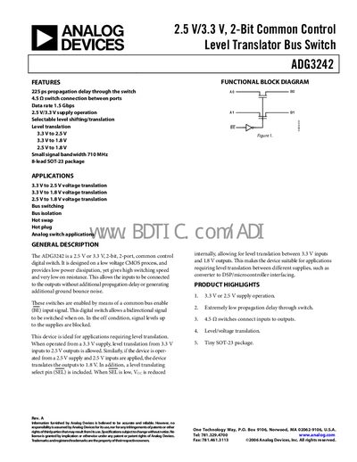 Analog Devices ADG3242 Datasheet - cover page