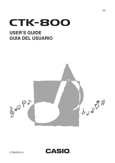 Casio CTK-800 Electronic Keyboard User's Guide - cover page