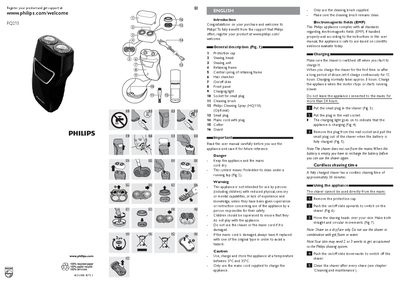 Philips PQ215 Shaver User Guide - cover page
