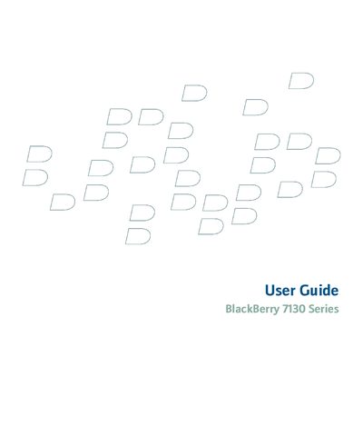 BlackBerry 7130 Series User Guide - cover page