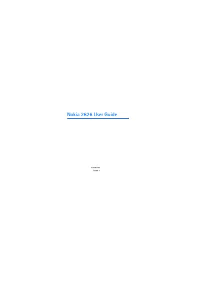 Nokia 2626 User Guide - cover page