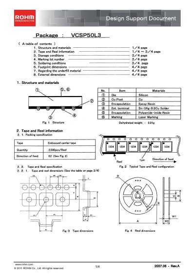 ROHM VCSP50L3 Design Support Document - cover page