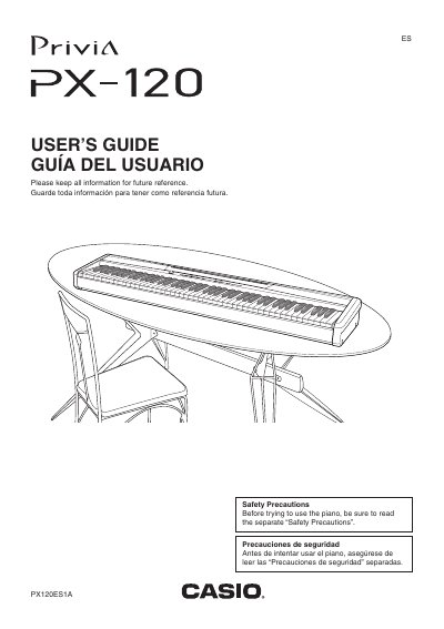 Casio PX-120 Digital Piano User's Guide - cover page
