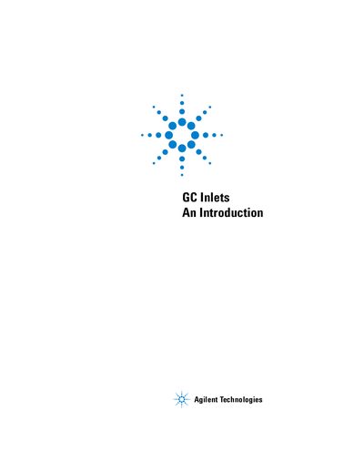 Agilent GC Inlets An Introduction - cover page
