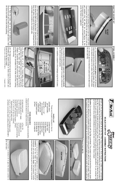 Top Flite Piper Arrow II Assembly Instructions - cover page