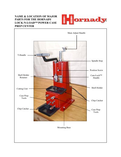 Hornady Lock-N-Load Power Case Prep Center T-Handle User Manual - cover page