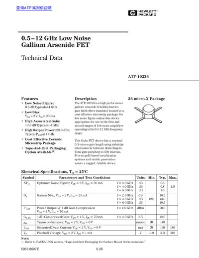 HP ATF-10236 Datasheet - cover page