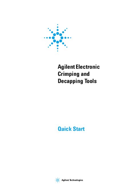 Electronic Crimping Decapping Tools Quick Start - cover page