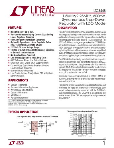 Linear Technology LTC3448 Datasheet - cover page