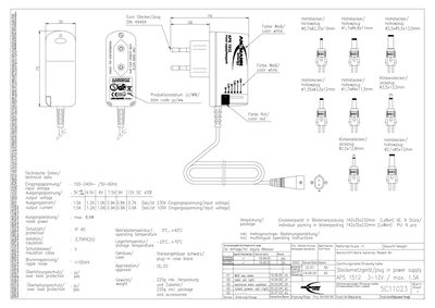 ANSMANN APS 1512 Technical Data Sheet - cover page