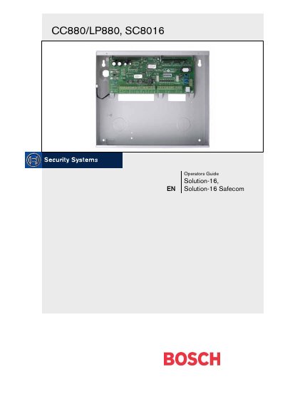 Bosch CC880/LP880 SC8016 Operators Guide - cover page